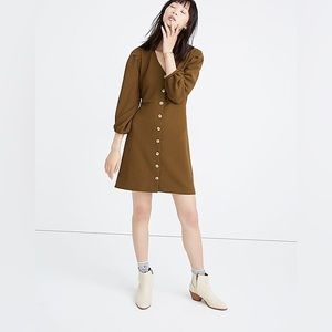 Madewell Texture&Thread Crepe Balloon-Sleeve Dress